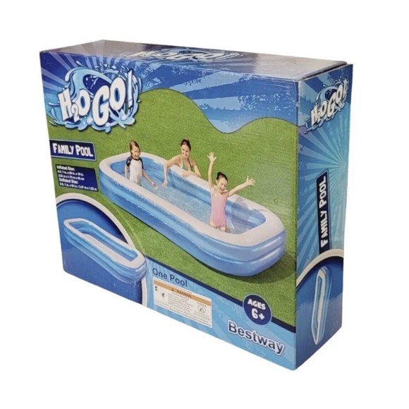 Bestway H2OGO Rectangular Inflatable 8ft 7in x 69in x 18in Family Pool | Summer - Picture 6 of 12